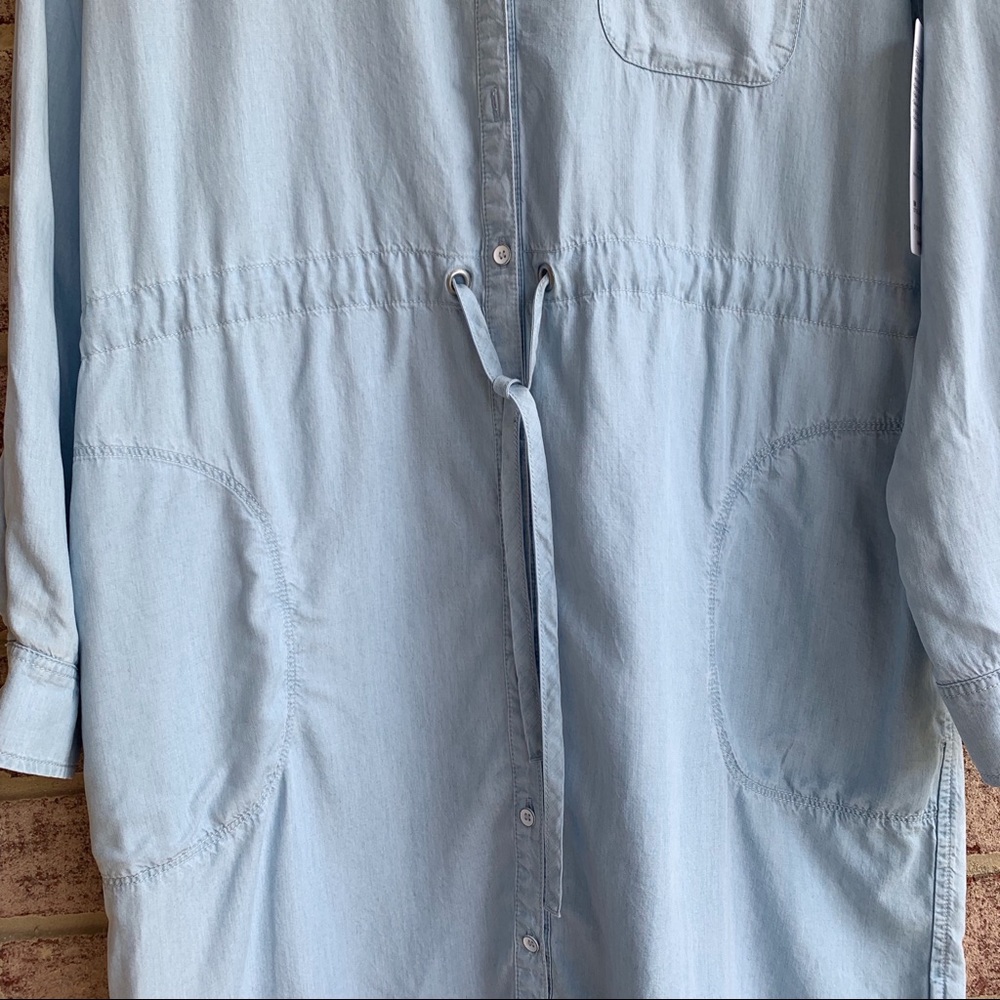 NWT ATHLETA | Chambray Denim Button-up Shirt Dress - Picture 6 of 7